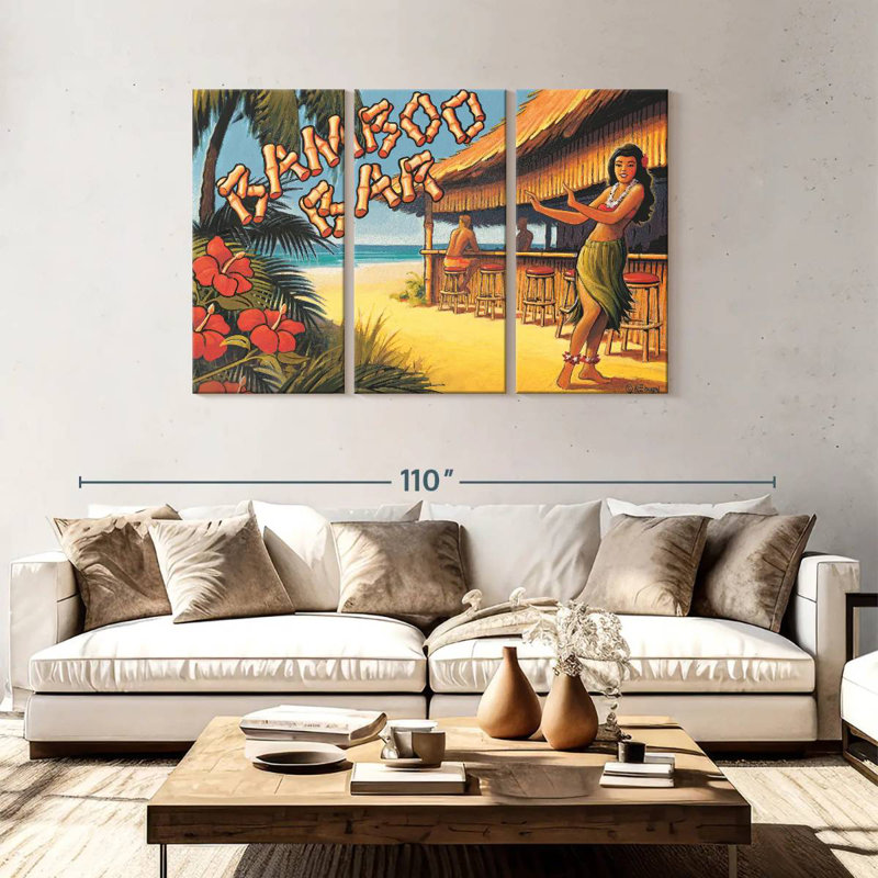 Gillard Bamboo Bar Hawaii, H 48 po x l 74 po