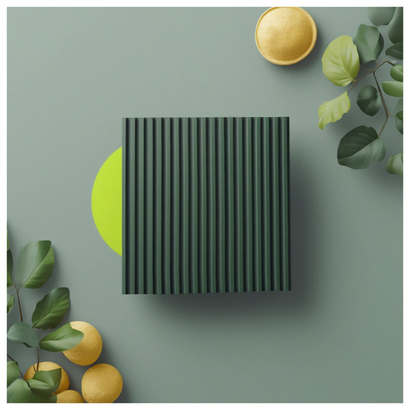 Tapisserie murale rayée vert foncé, H 50 po x l 60 po avec 4 œillets