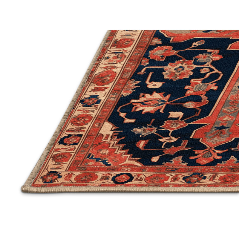 Machine Washable Persian Brown Area Rug, Square 4'