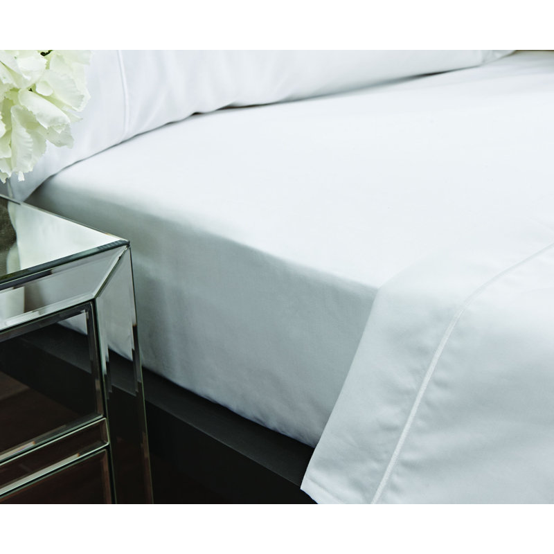 800 Thread Count 100% Cotton Fitted Sheet, White, DE Size - 200 x 200 cm