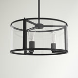 Luminaire suspendu tambour unique et remarquable à 3 lumières Cantara