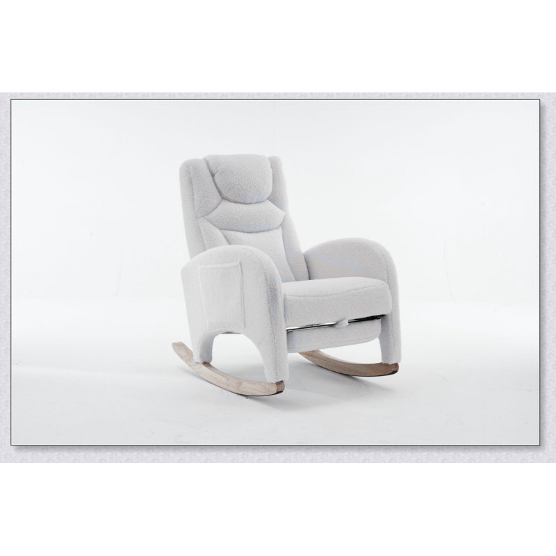 Chaise berçante avec repose-pieds réglable Teddy , Ivoire ivoire