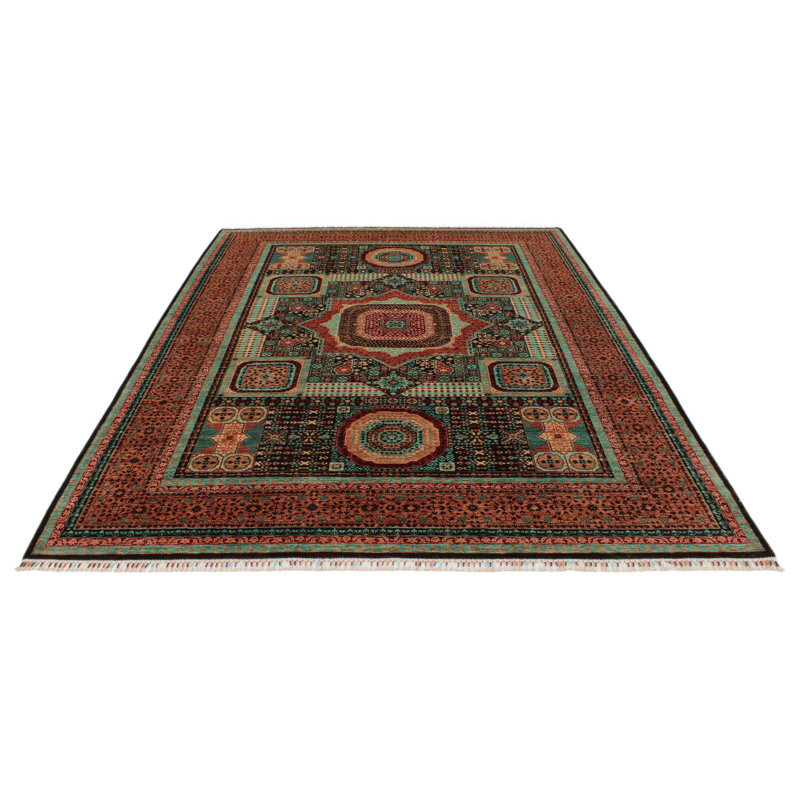 Tapis tribal rouille et multicolore 7 x 10 7 pi