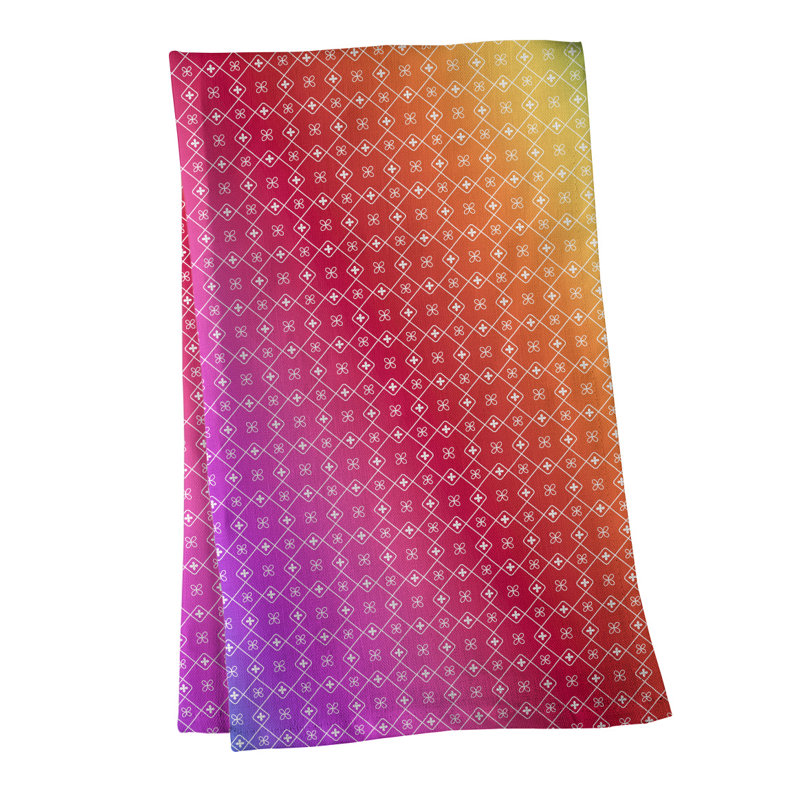 Serviette à thé à motif napperon, Rouge, Polyester sergé