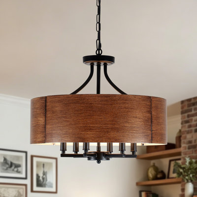 Luminaire suspendu 6 lumières pour îlot de cuisine 6 lumières rustiques de style campagnard rustique 19,69 po, homologué cEtlus