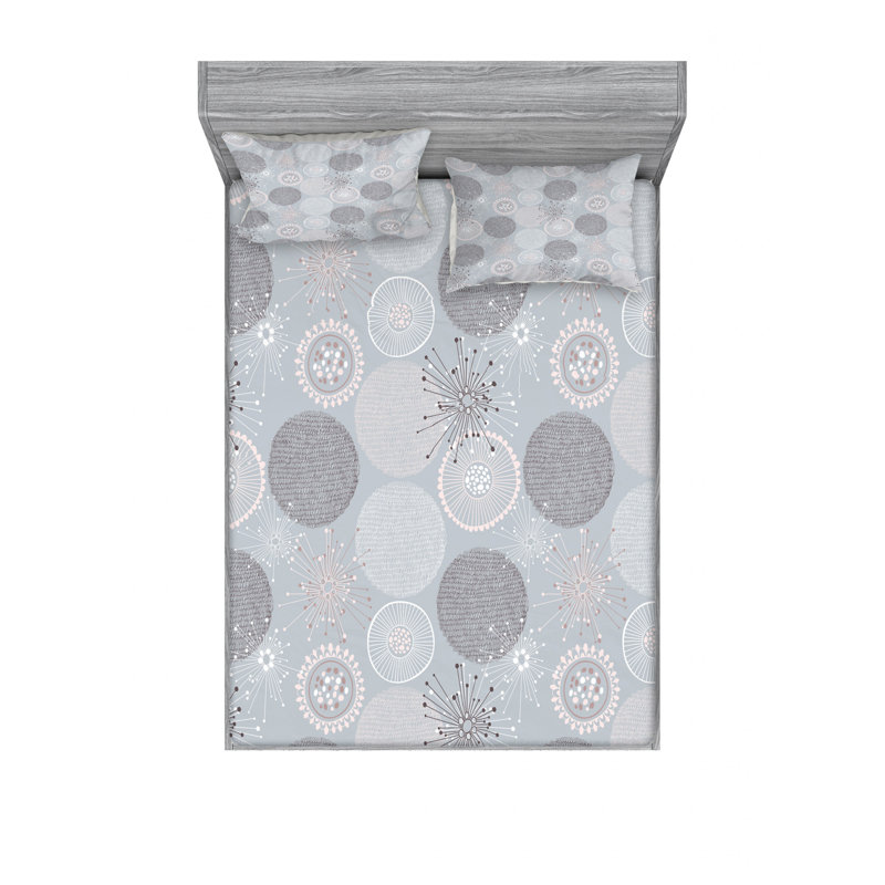 Ensemble de draps ronds ronds circulaires tons, Ensemble de drap pour grand lit avec drap-housse