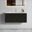 Meuble-lavabo flottant rayé en chêne brossé 36 po avec lavabo en céramique blanche 36 po, pré-assemblé