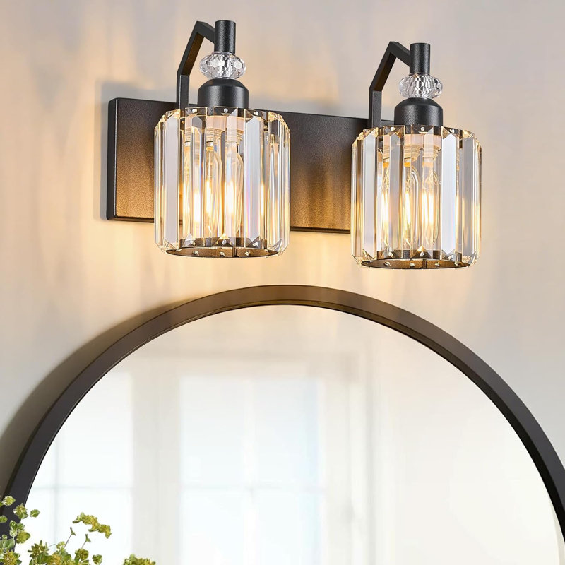 Luminaire de meuble-lavabo moderne avec abat-jour en cristal, éclairage sur miroir pour un décor de salle de bain élégant