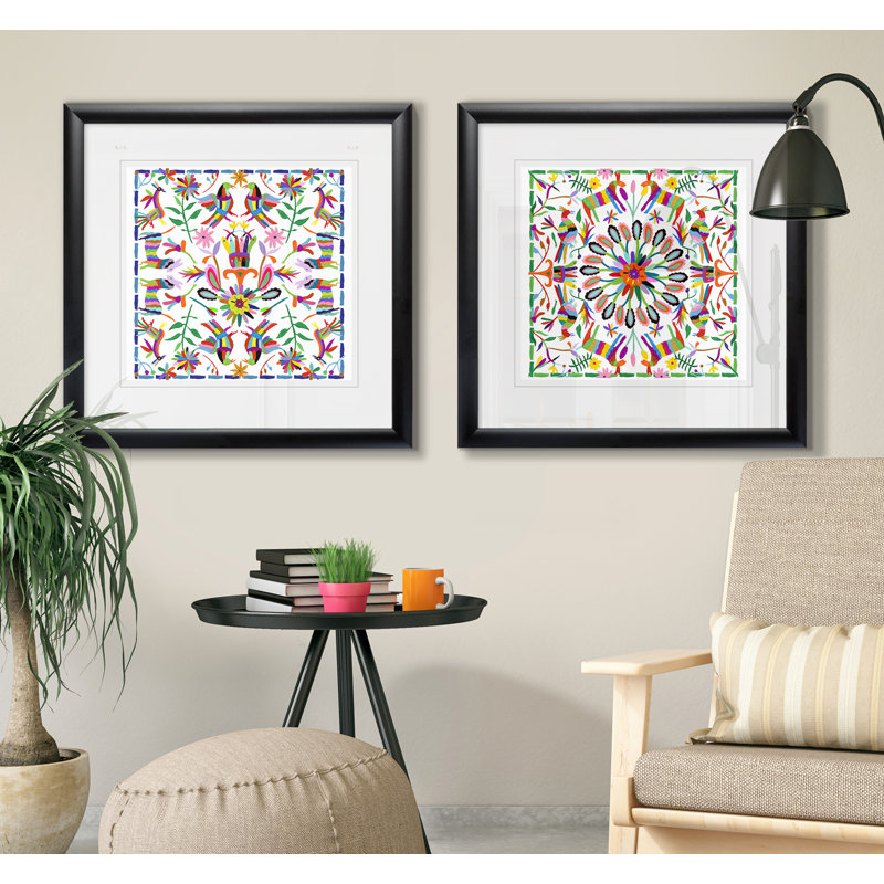 " Hallucination I " 2 - Pieces, Black Framed