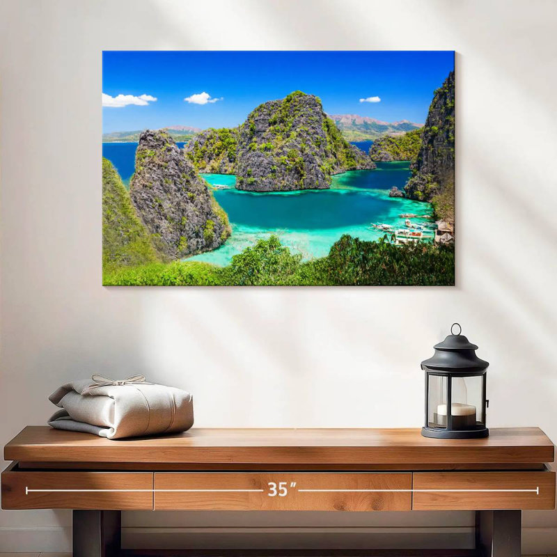 Gillard Palawan - bleu lagon, H 16 po x l 24 po