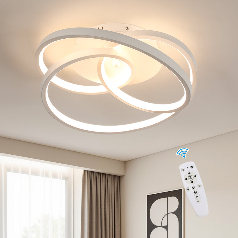 Modern 30cm Dimmable White LED Aluminium Ceiling Light With Remote