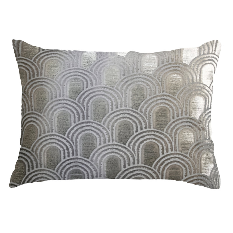 Endless Velvet Pillow Velvet Pillow Cover & Insert, Rectangle 14"H x 20"W, Nickel