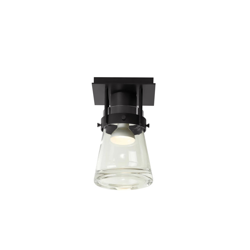 Plafonnier semi-encastré simple à 1 lumière de 6,1 po Erlenmeyer, Noir
