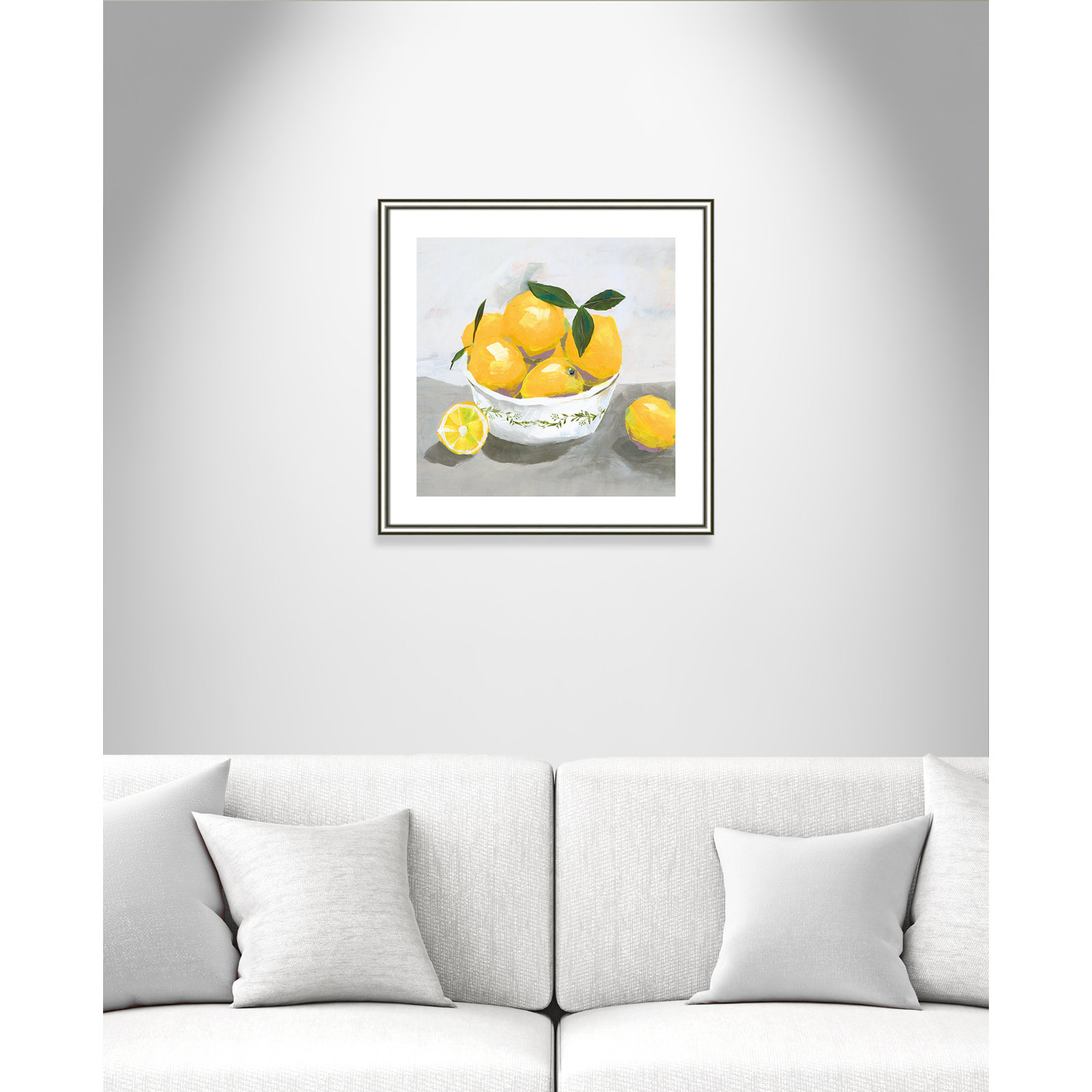 Hayons "Lemons" Painting by Isabelle Z, 24.75" H x 24.75" W x 0.88" D, Silver Framed Paper