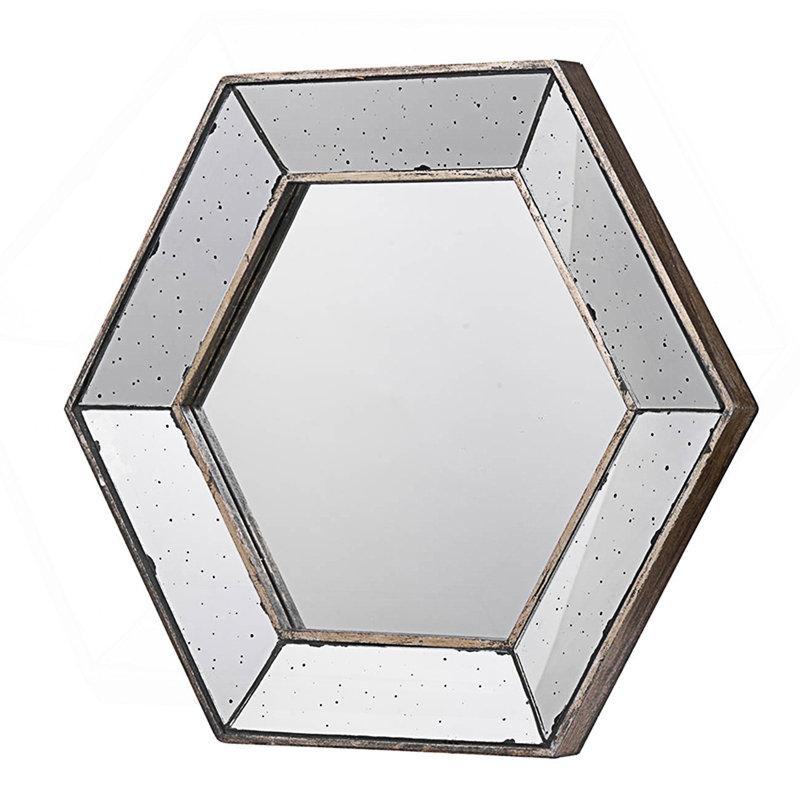 Miroir mural 21 po x 18 po Hexagon