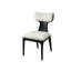 Chaise de salle à manger en tissu avec dossier en forme de papillon noir