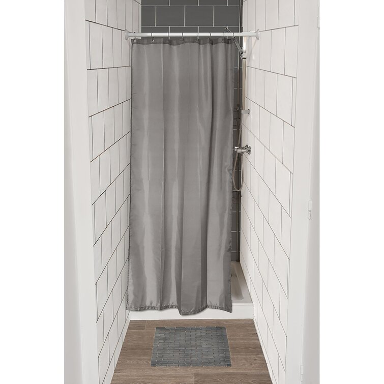 Gray Stall Shower Curtain Half Size Polyester 8 Rings 48W x 72H