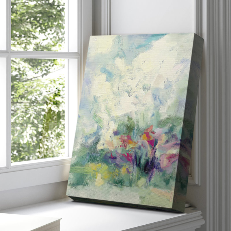 Floral sur toile tendue avec châssis CCxxxx - prêt à être accroché, H 48 po x l 32 po