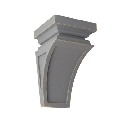 4"W x 4 3/4"D x 8"H Small Nevio Wood Vintage Decor Corbel, Pebble Grey