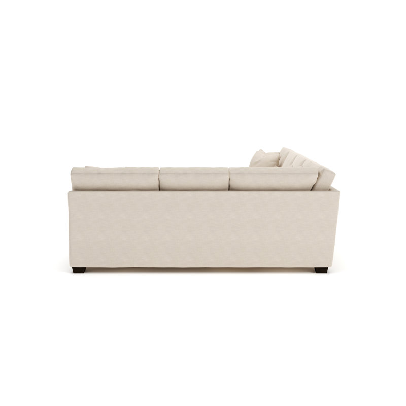 Emilio Upholstered Sectional, Right Hand Facing, Drusky Linen Sustain® Basketweave