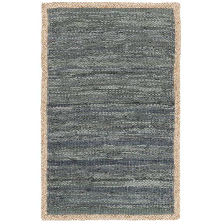 Tapis gris en coton tissé à la main Zeitler