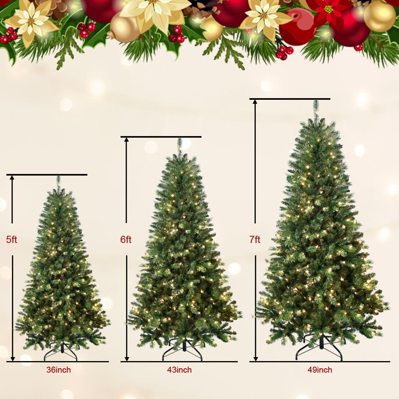 Arbre de Noël artificiel éclairé 7 pi - base incluse