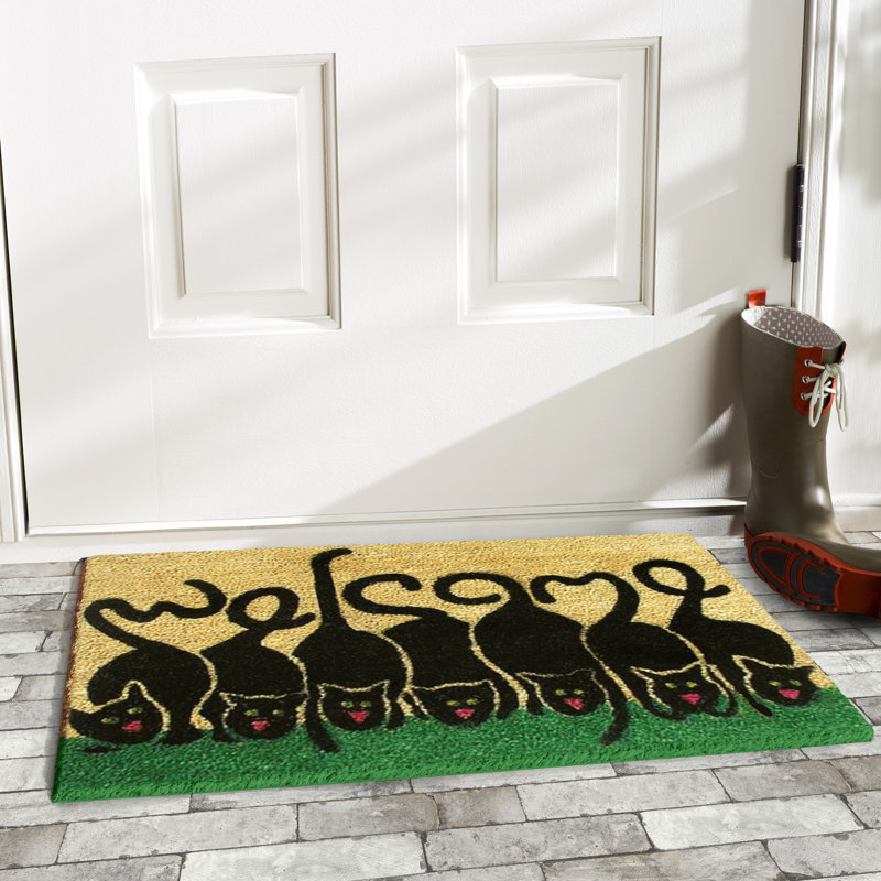 Tapis d'extérieur antidérapant Cats Welcome, Rectangle 2 pi x 3 pi