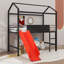 Lit mezzanine simple avec glissoire et échelle, cadre de lit mezzanine avec planche de bois inscriptible à deux côtés-1327095737