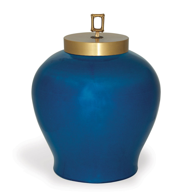 Pot en porcelaine 15 po Melrose, Bleu turquoise