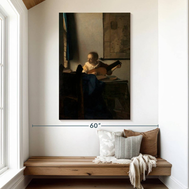 Jeune femme avec un luth 1662-1663, H 51 po x l 34 po