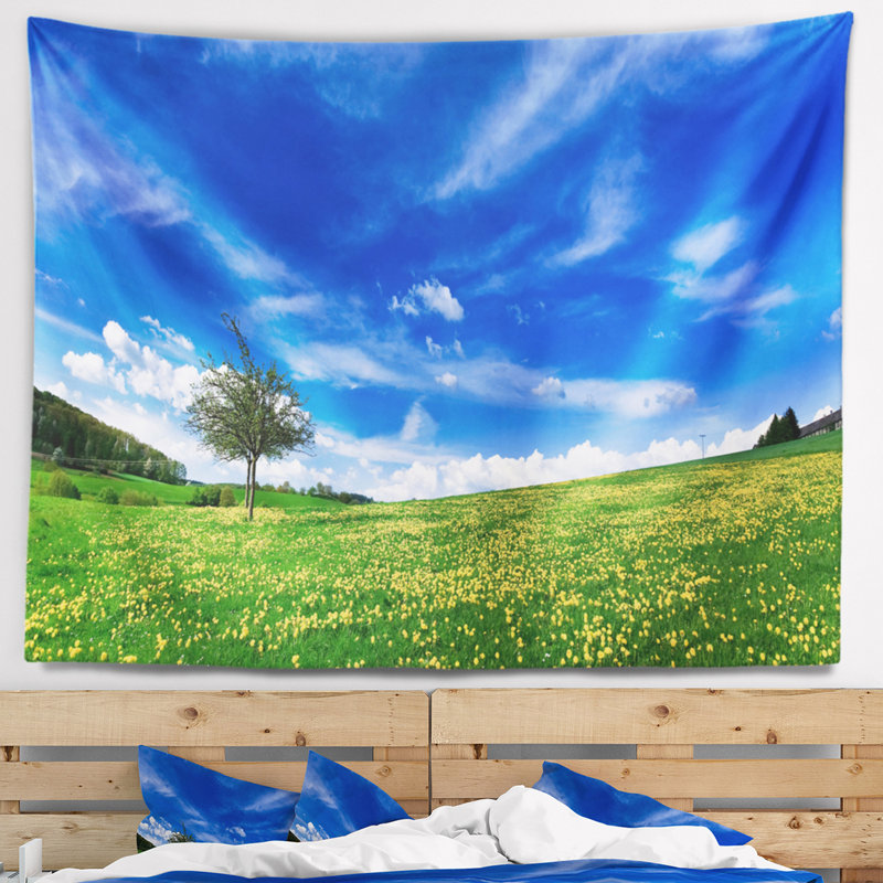 Tapisserie de champs spring landscape, H 50 po x l 60 po