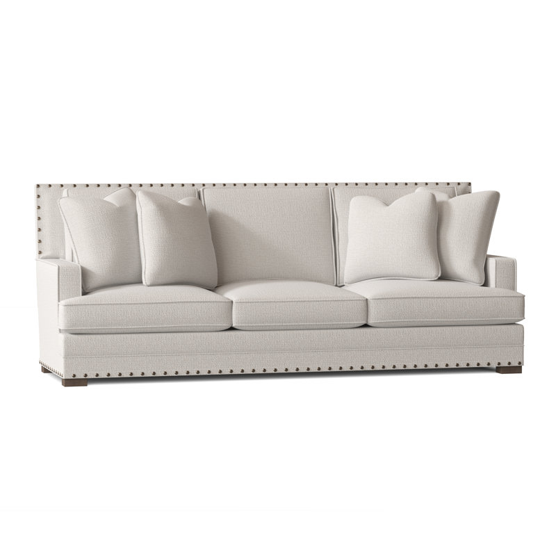 Cantor 94.5" Recessed Arm Sofa with Reversible Cushions, Aged Gray, Cream 1220-002