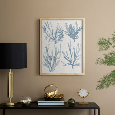 Collection Sea Coral II, impression encadrée - bois massif