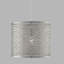 22 cm H Drum Pendant Shade ( Uno ) in Silver