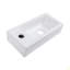 Lavabo de salle de bain mural rectangulaire en céramique 14,57X7,28 pouces avec trou de robinet simple