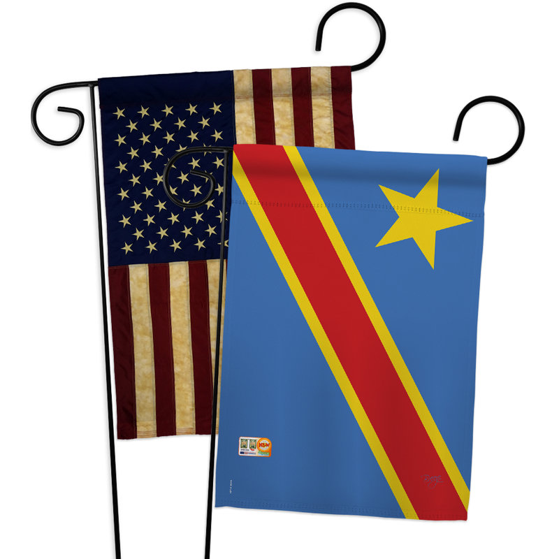 Ensemble de drapeaux décoratifs en polyester 2 faces 19 x 13 po 2 pièces rd congo impressions