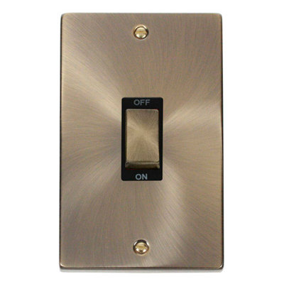 Antique Brass 2 Gang Ingot Size 45A Switch
