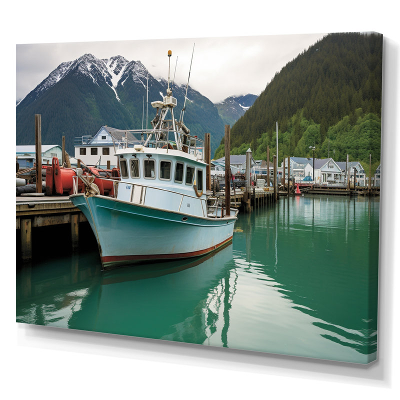 Alaska, ville de pêche de Seward, H 34 po x l 44 po x P 1,5 po, Toile tendue