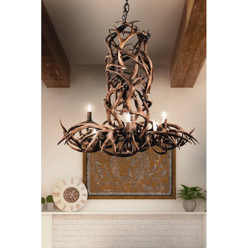 8 - Light Chandelier, Natural Brown
