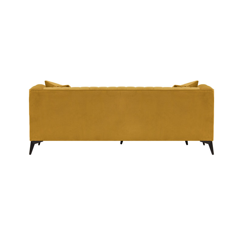 Adryen 5 Seater Velvet Corner Sofa , Yellow