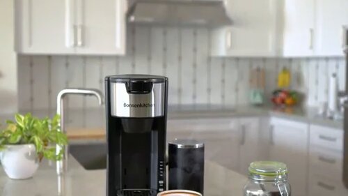 Mixpresso Single Serve Coffee Maker with K Cup Pods, 14oz Travel Mug,  Reusable Filter and 30oz Removable Water Tank 