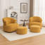 Chaise pivotante rembourrée en polyester avec repose-pieds-561283673
