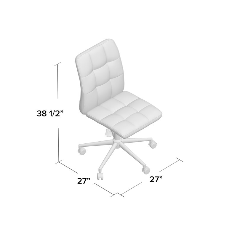 ErgoFlex Black CaressoftPlus Armless Task Chair with Swivel Base