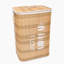 40 x 30 x 60 cm Square Laundry Basket with Lid, Collapsible Bamboo Hamper with Carry Handles and Reinforced Frame, Space Saving Washing Storage Bin for Bedroom and Bathroom, Yellow-1504486365-1504486367