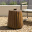 Table d'appoint d'extérieur d'intérieur - Table de bout durable de style souche d'arbre pour patio, jardin, salon, hauteur 16,61 po, finition grain de bois brun
