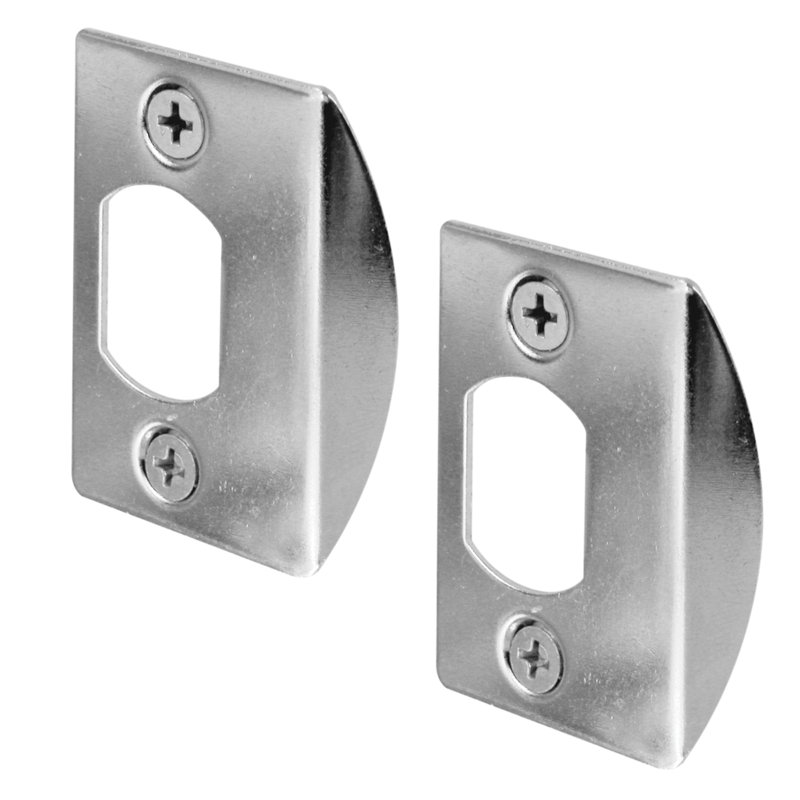 Latch Strike Plate, Chrome Finish (2 Pack)