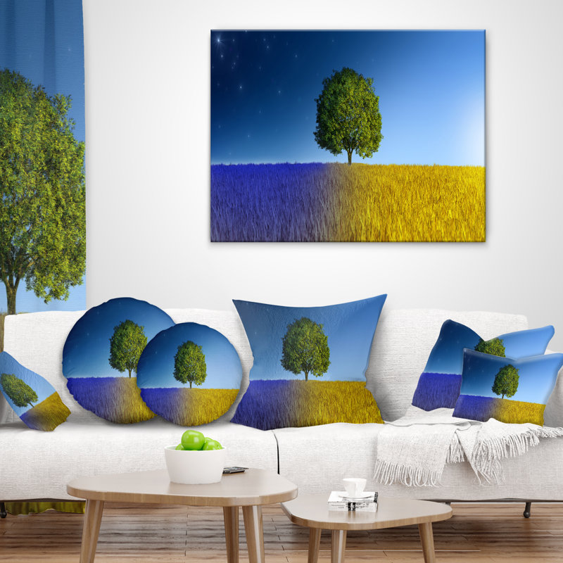 Coussin Designart "Tree in Night and Day"