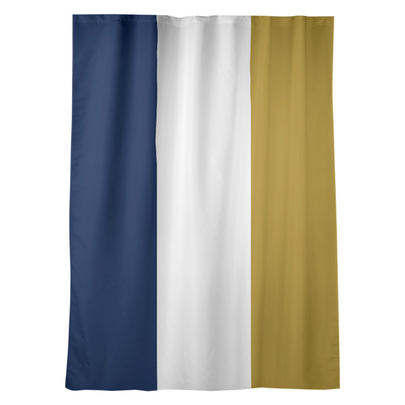 Striped Room Darkening Rod Pocket Single Curtain Panel, Los Angeles Baseball Navy Blue/White/Gold