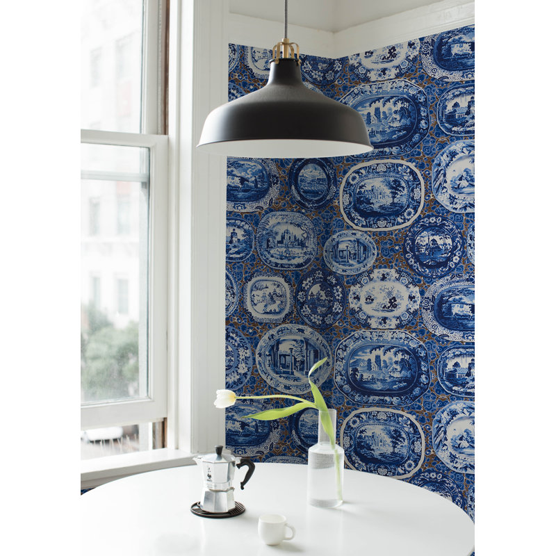 Schumacher x Johnson Hartig Plates & Platters Wallpaper, Neutral