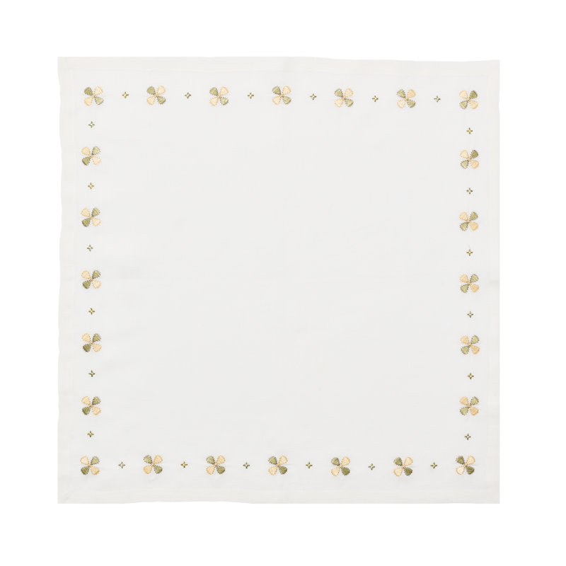 Clover Napkin, White/Sage